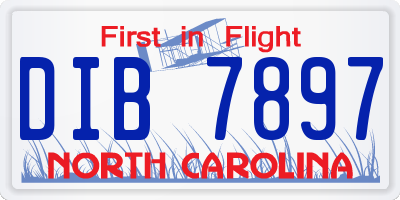 NC license plate DIB7897