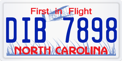 NC license plate DIB7898