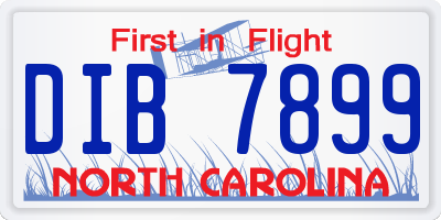 NC license plate DIB7899