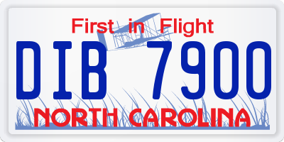 NC license plate DIB7900
