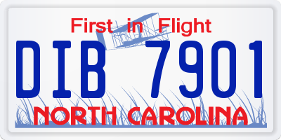 NC license plate DIB7901