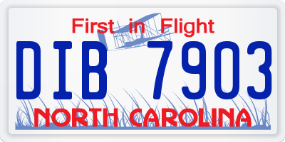 NC license plate DIB7903
