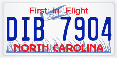 NC license plate DIB7904