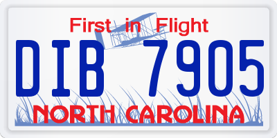 NC license plate DIB7905