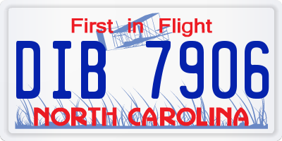 NC license plate DIB7906