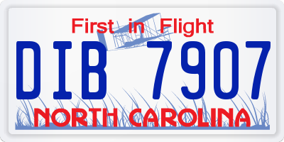 NC license plate DIB7907