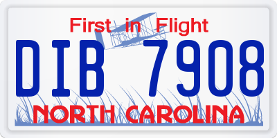 NC license plate DIB7908