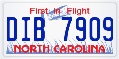 NC license plate DIB7909