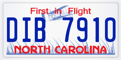 NC license plate DIB7910