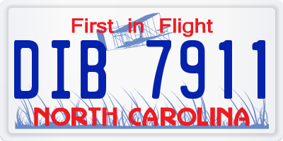 NC license plate DIB7911