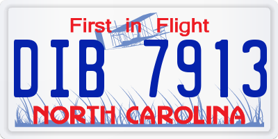 NC license plate DIB7913