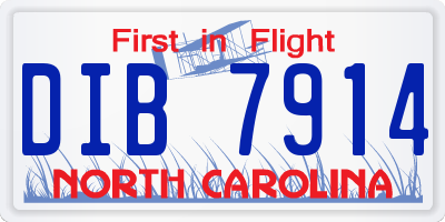 NC license plate DIB7914