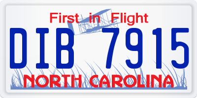 NC license plate DIB7915