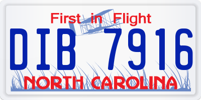 NC license plate DIB7916
