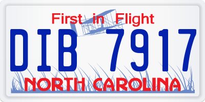 NC license plate DIB7917