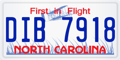 NC license plate DIB7918