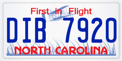 NC license plate DIB7920