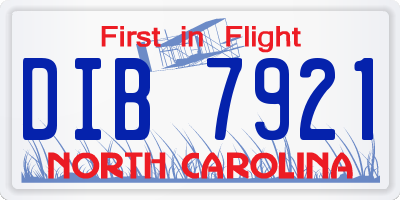 NC license plate DIB7921