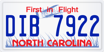 NC license plate DIB7922