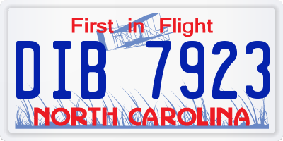 NC license plate DIB7923