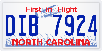 NC license plate DIB7924
