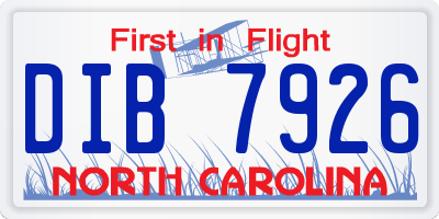 NC license plate DIB7926