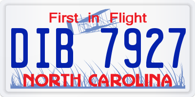 NC license plate DIB7927