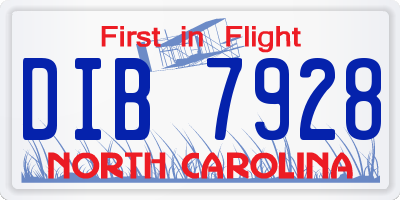 NC license plate DIB7928