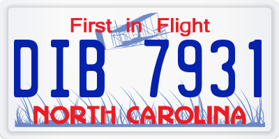 NC license plate DIB7931