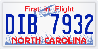 NC license plate DIB7932