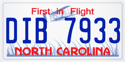 NC license plate DIB7933
