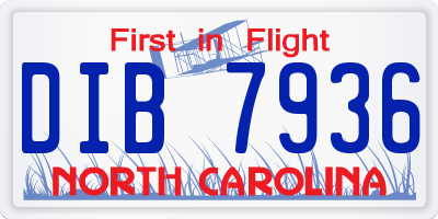 NC license plate DIB7936