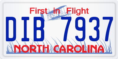 NC license plate DIB7937