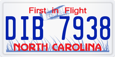 NC license plate DIB7938