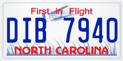 NC license plate DIB7940