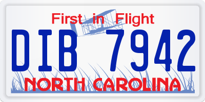 NC license plate DIB7942
