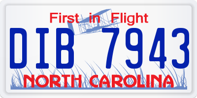 NC license plate DIB7943