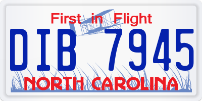 NC license plate DIB7945