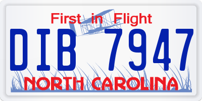 NC license plate DIB7947