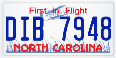 NC license plate DIB7948