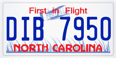 NC license plate DIB7950
