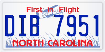NC license plate DIB7951