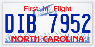 NC license plate DIB7952