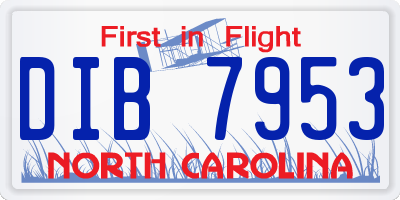 NC license plate DIB7953
