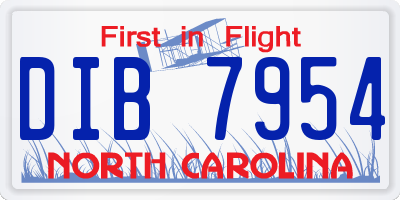 NC license plate DIB7954
