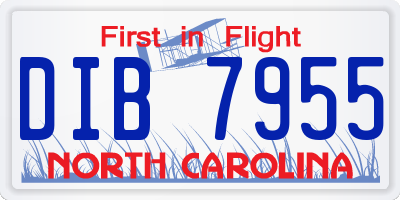 NC license plate DIB7955