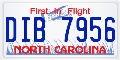 NC license plate DIB7956