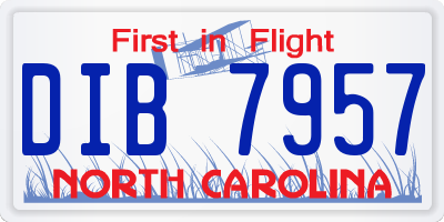 NC license plate DIB7957