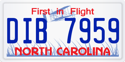 NC license plate DIB7959