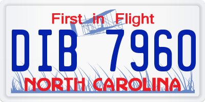 NC license plate DIB7960